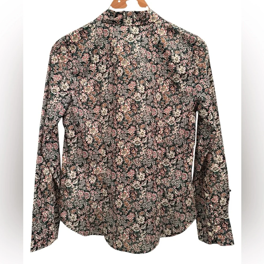 NWT J. Crew Liberty Fabric White Garden Slim Perfect Button Down Shirt Size 4 - Picture 2 of 13